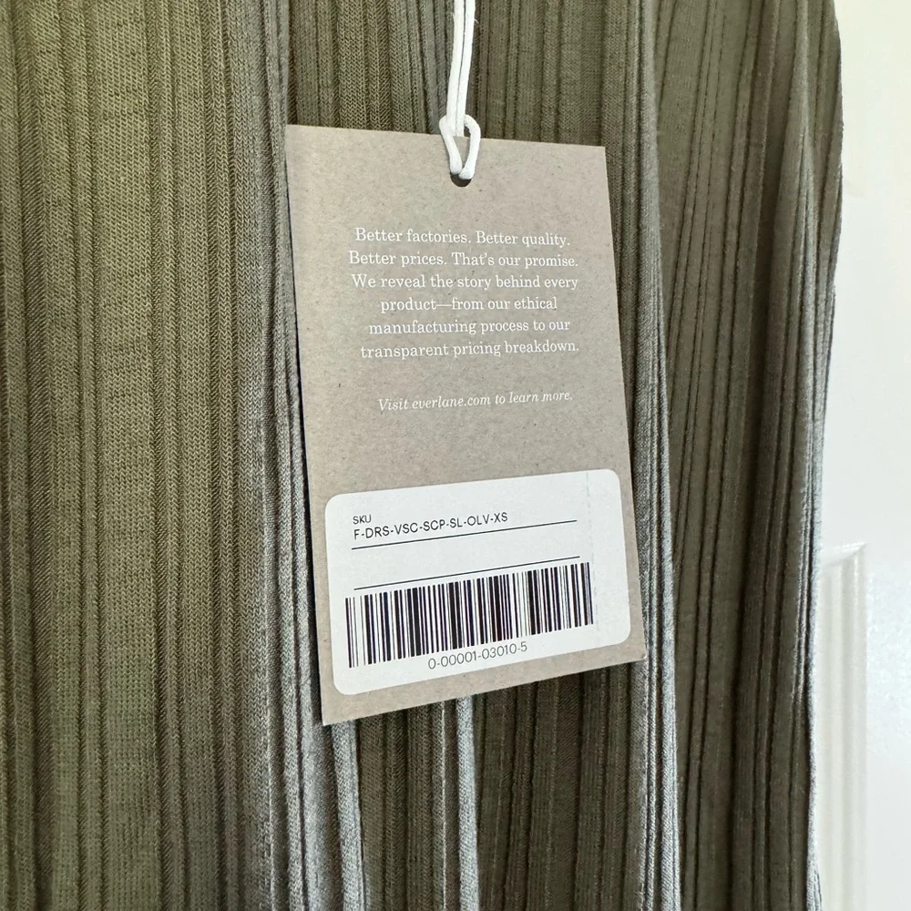 NWT! Everlane: The Rib Soft Knit Scoop-Neck Dress - Picture 4 of 5